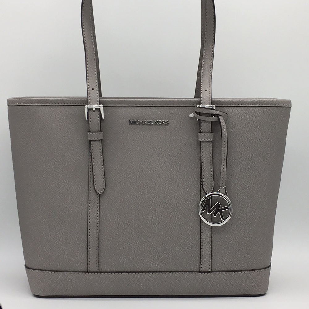 MICHAEL KORS SM TZ SHOULDER TOTE PEARL GREY - Picture 2 of 8